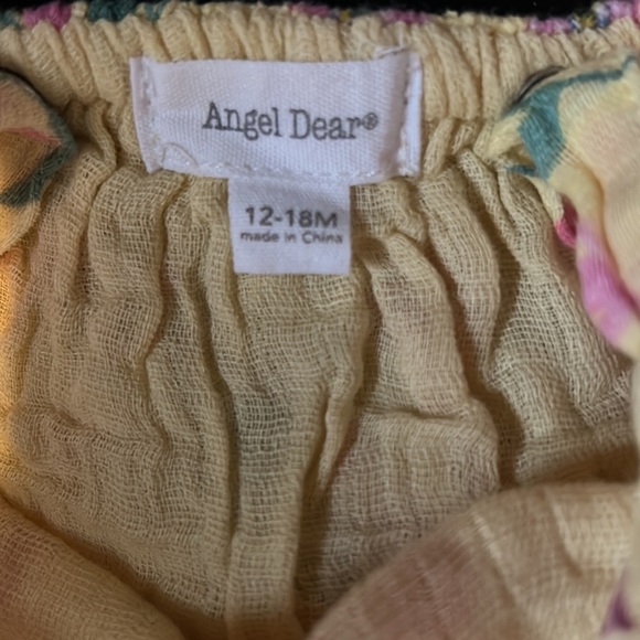 ANGEL DEAR BUBBLE ROMPER MUSLIN FLORAL YELLOW 12-18 MONTHS - Picture 3 of 3